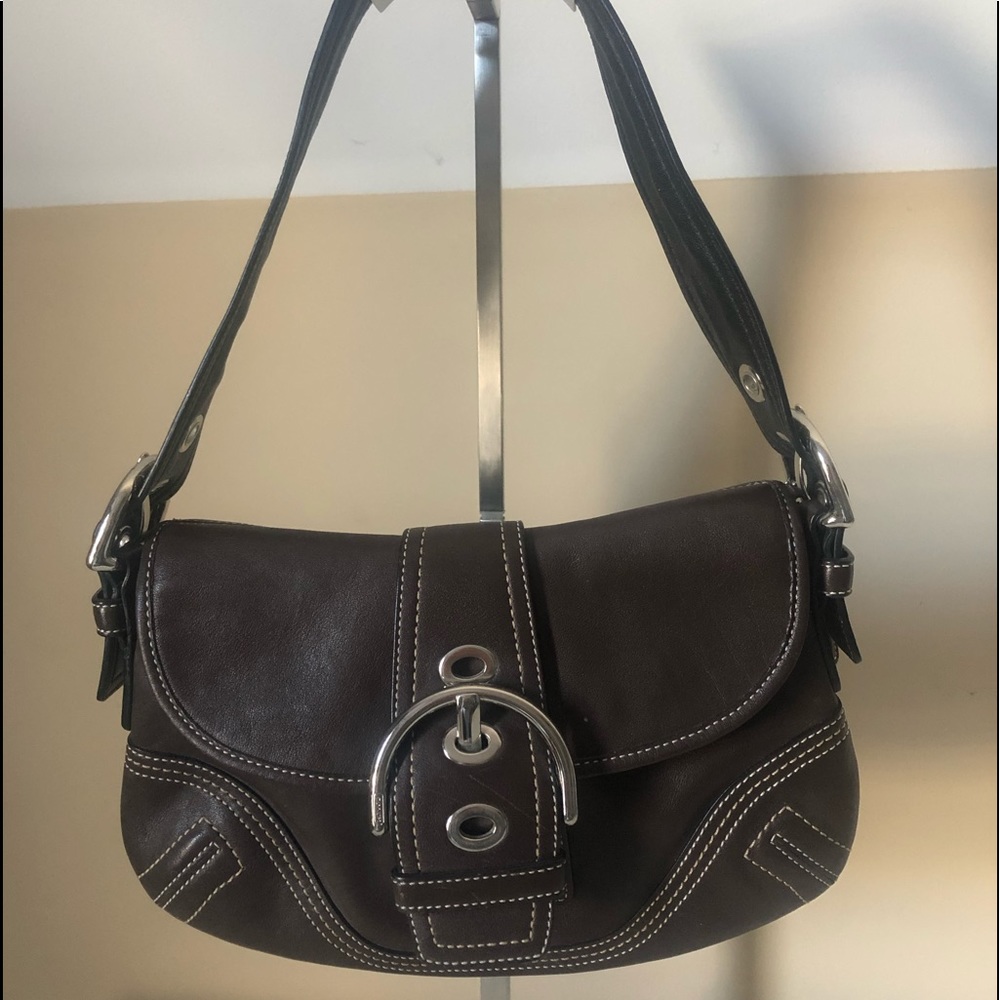 Coach leather brown shoulder bag